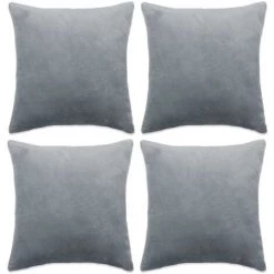 LITZEE Housses De Coussin 4 Pcs Tissu 40x40 Cm Gris #