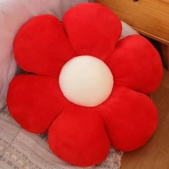 AIDUCHO Oreiller De Sol à Fleurs Mignon Coussin De Décoration Indie Oreiller Pour Filles Jouets En Peluche Pour Enfants Lecture De Coin Pour Regarder La Télévision (Rouge, 30cm)