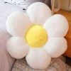 AIDUCHO Fleur Oreiller De Sol Coussin Décoration De Chambre Mignonne Pour Les Filles Oreiller En Peluche Confort Décontracté Coussin Canapé Tatami Voiture Décoration De La Maison Coussin (30x30cm, Blanc)