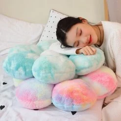 AIDUCHO Fleur Oreiller De Sol Coussin Décoration De Chambre Mignonne Pour Les Filles Oreiller En Peluche Confort Décontracté Coussin Canapé Tatami Voiture Décoration De La Maison Coussin (30x30cm, Blanc) -France Coussin et housse de coussin Soldes Boutique 53733014 2