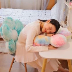 AIDUCHO Fleur Oreiller De Sol Coussin Décoration De Chambre Mignonne Pour Les Filles Oreiller En Peluche Confort Décontracté Coussin Canapé Tatami Voiture Décoration De La Maison Coussin (30x30cm, Blanc) -France Coussin et housse de coussin Soldes Boutique 53733014 3