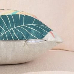 ALMI Housse De Coussin Animaux Fleurs La Vie Marine Plante Tropicale Taie D'oreiller Pour Canapé Maison Salon Chambre Décoration D'intérieur,45x45cm,Ensemble De 4 (Plante Tropicale D) -France Coussin et housse de coussin Soldes Boutique 53770660 3