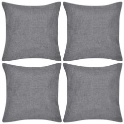 LANGRAY Housses De Coussin 4 Pcs Aspect De Lin Anthracite 40x40 Cm Maison & Jardin