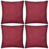 LANGRAY Housses De Coussin 4 Pcs Coton Bordeaux 40x40 Cm Maison & Jardin