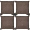 LANGRAY Housses De Coussin 4 Pcs Aspect De Lin Marron 50x50 Cm Maison & Jardin