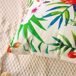 ALMI Housse De Coussin Lot De 6 Set Polyester Et Lin Décoratif Taie D'oreiller Canapé Voiture Maison Décor Housses De Coussin 45 X 45 Cm (Flamant Rose Avec Fleur Tropicale) -France Coussin et housse de coussin Soldes Boutique 53853877 5