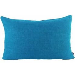 HOMEMAISON Coussin Uni Bi-matières Lin Et Coton Ocean 50 X 80 Cm - Ocean