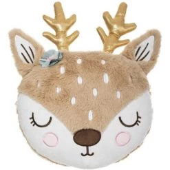 HOMEMAISON Coussin Enfant Tête De Biche Naturel Ø30 Cm - Naturel