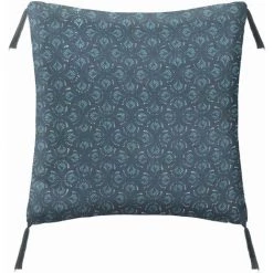 HOMEMAISON Coussin Imprimé En Lin Bleu Canard 40 X 40cm - Bleu Canard