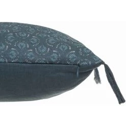 HOMEMAISON Coussin Imprimé En Lin Bleu Canard 40 X 40cm - Bleu Canard -France Coussin et housse de coussin Soldes Boutique 53908334 3