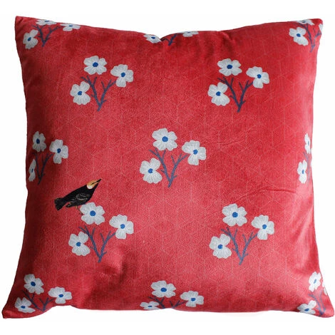HOMEMAISON Coussin En Velours Fleuri Pivoine 40 X 40 Cm - Pivoine 2 HOMEMAISON Coussin En Velours Fleuri Pivoine 40 X 40 Cm - Pivoine – Image 2