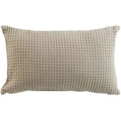 HOMEMAISON Coussin Déhoussable En Nid D'abeille Lin 30 X 50 Cm - Lin
