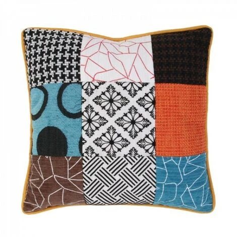 JARDIRICODECO Coussin Patchwork Dehoussable 40x40cm 3 JARDIRICODECO Coussin Patchwork Dehoussable 40x40cm – Image 3