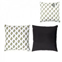 JARDIRICODECO Coussin Exterieur Zeste Noir Jaune 40x40cm