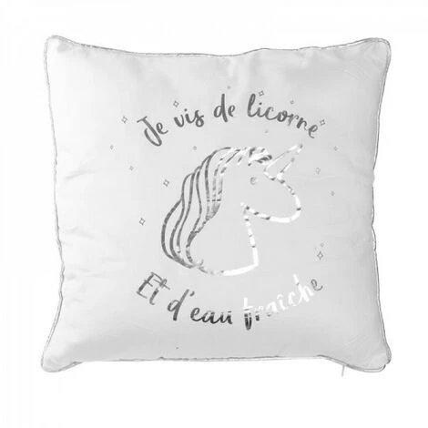 JARDIRICODECO Coussin Licorne 40x40cm, 2-fois Assorti 3 JARDIRICODECO Coussin Licorne 40x40cm, 2-fois Assorti – Image 3