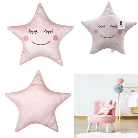 JARDIRICODECO Coussin Etoile Rose 44x37cm 1 JARDIRICODECO Coussin Etoile Rose 44x37cm