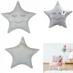 JARDIRICODECO Coussin Etoile Gris 44x37cm