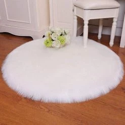 READCLY Peau De Mouton Synthétique,45 X 45 Cm Faux Peau De Mouton Imitation Toison Moquette Peau D'agneau Tapis Fluffy Soft Longhair Décoratif Coussin De Chaise Canapé Natte (Blanc, 45 X 45 CM) -France Coussin et housse de coussin Soldes Boutique 54067427 5