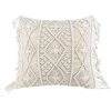 MODOU Housse De Coussin, Housse De Coussin, Coussin De Canapé, Coussin Décoratif, Housse De Coussin Boho, Coussin Décoratif En Coton Avec Macramé Pour Lit, Canapé, Canapé, Voiture, Beige, 45 * 45 Cm