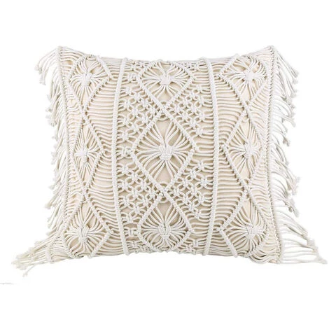 MODOU Housse De Coussin, Housse De Coussin, Coussin De Canapé, Coussin Décoratif, Housse De Coussin Boho, Coussin Décoratif En Coton Avec Macramé Pour Lit, Canapé, Canapé, Voiture, Beige, 45 * 45 Cm 1 MODOU Housse De Coussin, Housse De Coussin, Coussin De Canapé, Coussin Décoratif, Housse De Coussin Boho, Coussin Décoratif En Coton Avec Macramé Pour Lit, Canapé, Canapé, Voiture, Beige, 45 * 45 Cm