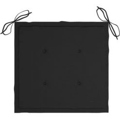 Hommoo Coussins De Chaise De Jardin 2 Pcs Noir 40x40x3 Cm Tissu -France Coussin et housse de coussin Soldes Boutique 54148987 4