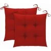 Hommoo Coussins De Chaise 2 Pcs Rouge 50x50x7 Cm Tissu