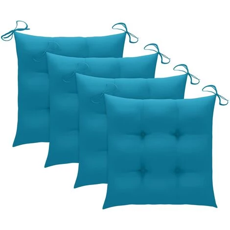 Hommoo Coussins De Chaise 4 Pcs Bleu 50x50x7 Cm Tissu 1 Hommoo Coussins De Chaise 4 Pcs Bleu 50x50x7 Cm Tissu