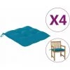 Hommoo Coussins De Chaise 4 Pcs Bleu Clair 40x40x7 Cm Tissu