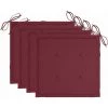 Hommoo Coussins De Chaise De Jardin 4 Pcs Bordeaux 50x50x3 Cm Tissu