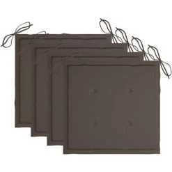 Hommoo Coussins De Chaise De Jardin 4 Pcs Taupe 50x50x3 Cm Tissu