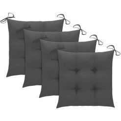 Hommoo Coussins De Chaise 4 Pcs Anthracite 40x40x7 Cm Tissu