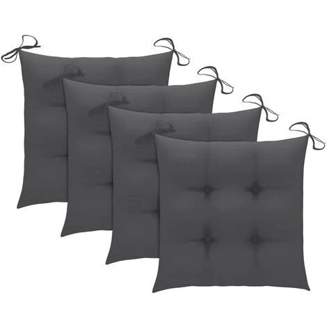 Hommoo Coussins De Chaise 4 Pcs Anthracite 40x40x7 Cm Tissu 1 Hommoo Coussins De Chaise 4 Pcs Anthracite 40x40x7 Cm Tissu