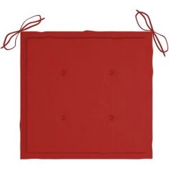 Hommoo Coussins De Chaise De Jardin 2 Pcs Rouge 50x50x3 Cm -France Coussin et housse de coussin Soldes Boutique 54152337 5