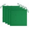 Hommoo Coussins De Chaise De Jardin 4 Pcs Vert 50x50x3 Cm Tissu