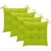 Hommoo Coussins De Chaise 4 Pcs Vert Vif 40x40x7 Cm Tissu