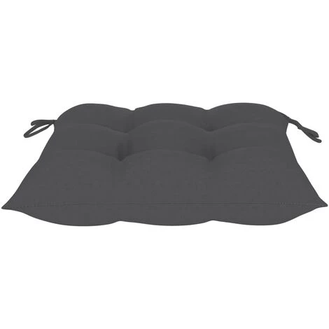 Hommoo Coussins De Chaise 2 Pcs Anthracite 50x50x7 Cm Tissu 4 Hommoo Coussins De Chaise 2 Pcs Anthracite 50x50x7 Cm Tissu – Image 4