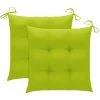 Hommoo Coussins De Chaise 2 Pcs Vert Vif 40x40x7 Cm Tissu