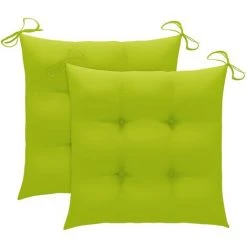 Hommoo Coussins De Chaise 2 Pcs Vert Vif 40x40x7 Cm Tissu