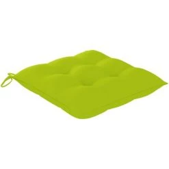 Hommoo Coussins De Chaise 2 Pcs Vert Vif 40x40x7 Cm Tissu -France Coussin et housse de coussin Soldes Boutique 54167521 3