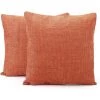 BEARSU Housse De Coussin Universelle 2 Pièces En Chenille Pour Maison Rustique Ou Housse De Coussin De Canapé 18 X 18 Pouces - Orange