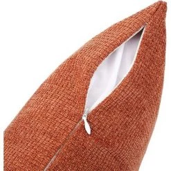 BEARSU Housse De Coussin Universelle 2 Pièces En Chenille Pour Maison Rustique Ou Housse De Coussin De Canapé 18 X 18 Pouces - Orange 9 BEARSU Housse De Coussin Universelle 2 Pièces En Chenille Pour Maison Rustique Ou Housse De Coussin De Canapé 18 X 18 Pouces - Orange -France Coussin et housse de coussin Soldes Boutique 54291442 5
