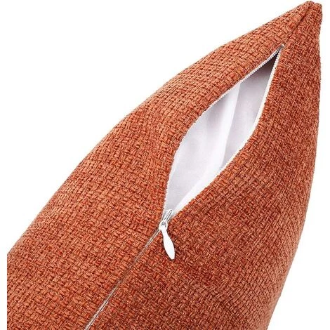 BEARSU Housse De Coussin Universelle 2 Pièces En Chenille Pour Maison Rustique Ou Housse De Coussin De Canapé 18 X 18 Pouces - Orange 5 BEARSU Housse De Coussin Universelle 2 Pièces En Chenille Pour Maison Rustique Ou Housse De Coussin De Canapé 18 X 18 Pouces - Orange – Image 5