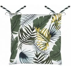 LOVELY CASA Lot De 4 Galettes De Chaise 12 Points 40x40 Mungo Coton - Blanc