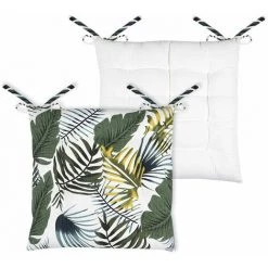 LOVELY CASA Lot De 4 Galettes De Chaise 12 Points 40x40 Mungo Coton - Blanc -France Coussin et housse de coussin Soldes Boutique 54331461 3