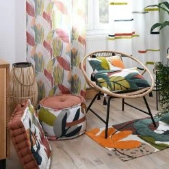 LOVELY CASA Coussin De Sol 45x45 Cm Papercut Coton - Rouge -France Coussin et housse de coussin Soldes Boutique 54331583 4