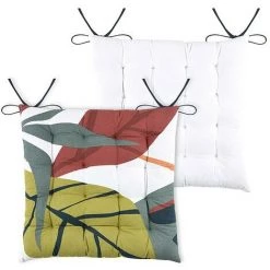 LOVELY CASA Lot De 4 Galettes De Chaise 16 Points 40x40 Papercut Coton - Blanc -France Coussin et housse de coussin Soldes Boutique 54334306 3