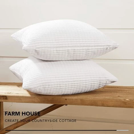 BARES Lot De 2 Taie D'oreiller Housse De Coussin Blanc 40x40cm En Velours Blanc Housse De Coussin Super Doux 4 BARES Lot De 2 Taie D'oreiller Housse De Coussin Blanc 40x40cm En Velours Blanc Housse De Coussin Super Doux – Image 4