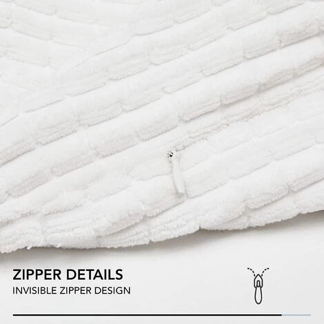 BARES Lot De 2 Taie D'oreiller Housse De Coussin Blanc 40x40cm En Velours Blanc Housse De Coussin Super Doux 5 BARES Lot De 2 Taie D'oreiller Housse De Coussin Blanc 40x40cm En Velours Blanc Housse De Coussin Super Doux – Image 5