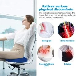 ALMI Coussin D’Assise Gonflable En Anneau,Oreiller D'hémorroïde Médical Confortables,Bouée Médicale Escarres,Beignet De Coussin De Siège,Coussin Rond Gonflable,Coussin De Siège Médical. (bleu Marin) -France Coussin et housse de coussin Soldes Boutique 54445956 5