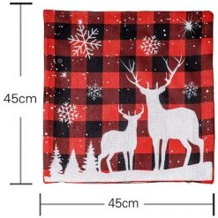 SUPERSELLER Chirstmas Taie D'oreiller Lin Jeter Taie D'oreiller Lavable Housse De Coussin Nouvelle Maison Bureau Voiture Décoratif Carré 18X18 Pouces Cadeau De Noël - Wapiti -France Coussin et housse de coussin Soldes Boutique 54450078 3